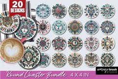 Mandala Coaster Bundle Mandala Round Coaster Sublimation