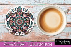 Mandala Coaster Design, Turtle Round Coaster Sublimation