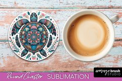 Mandala Coaster Design, Turtle Round Coaster Sublimation