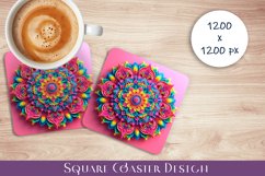 3D mandala Coaster Design, 3D mandala Coaster Product Image 1