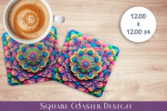 3D mandala Coaster Design, 3D mandala Coaster Product Image 1