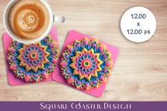 3D mandala Coaster Design, 3D mandala Coaster Product Image 1