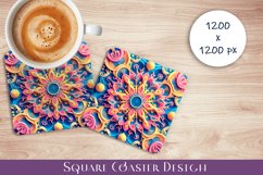 3D mandala Coaster Design, 3D mandala Coaster Product Image 1