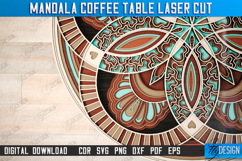 Mandala Coffee Table Laser Cut | Multilayered Coffee Table Product Image 2