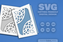 Mandala Corner Greeting Card Papercut SVG Product Image 2