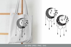 Bohemian Moon with Butterflies in Mandala Pattern SVG Set Product Image 1