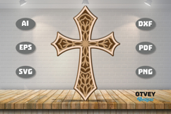 Mandala Cross Wall Art Panel Laser Cut | Decorative Wooden Product Image 2