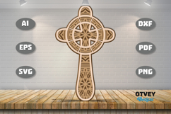 Mandala Cross Wall Art Panel Laser Cut | Decorative Wooden Product Image 1