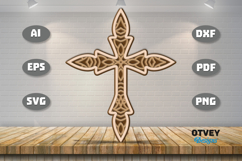 Mandala Cross Wall Art Panel Laser Cut | Decorative Wooden Product Image 1