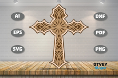 Mandala Cross Wall Art Panel Laser Cut | Decorative Wooden Product Image 1