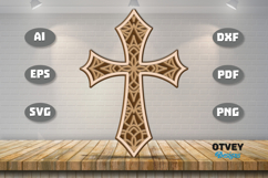 Mandala Cross Wall Art Panel Laser Cut | Decorative Wooden Product Image 2