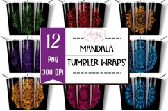 Mandala Tumbler Wraps for Sublimation BUNDLE | 12 PNG Product Image 1