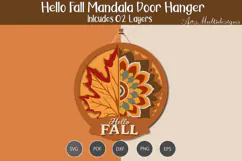 Hello Fall Mandala Door Hanger Product Image 3
