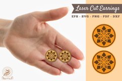 Mandala Earrings Laser Cut SVG 2 Product Image 1