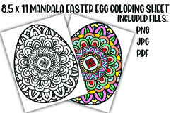 Hand Drawn Mandala Spring Easter Egg Coloring Sheet Product Image 1