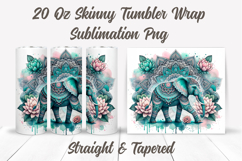 Mandala Elephant Tumbler Wrap, Floral Elephant Tumbler Wrap Product Image 2