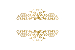 Mandala floral frame art gold ornament vector Product Image 1