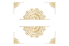 Mandala floral frame gold decorative element isolated Product Image 1