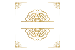 Mandala floral frame gold decorative element vector Product Image 1