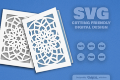 Mandala Greeting Card Papercut SVG Product Image 2