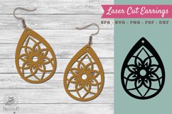 Mandala Laser Cut Earrings SVG 3 Product Image 1