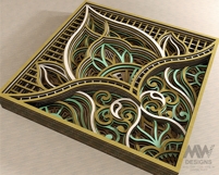 Ornamental mandala layered SVG pattern for DIY wall decor