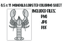 Mandala Lobster Kids' Coloring Sheet Product Image 1