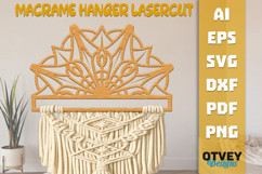Mandala Macrame Hanger | Laser Cut Wooden Wall Decor Product Image 1