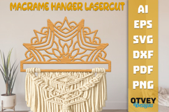 Mandala Macrame Hanger | Laser Cut Wooden Wall Decor Product Image 1