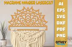 Mandala Macrame Hanger | Laser Cut Wooden Wall Decor Product Image 1