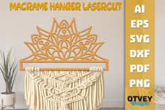 Mandala Macrame Hanger | Laser Cut Wooden Wall Decor Product Image 1