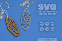 Mandala Motel Keychain Laser Cut SVG Product Image 1