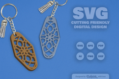Mandala Motel Keychain Laser Cut SVG Product Image 1