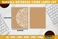 Mandala Notebook Cover Laser Cut | Wooden Notebook Cover Product Image 2