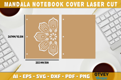 Mandala Notebook Cover Laser Cut | Wooden Notebook Cover Product Image 2