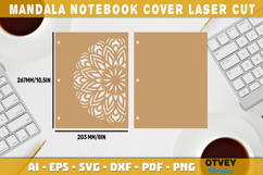 Mandala Notebook Cover Laser Cut | Wooden Notebook Cover Product Image 2