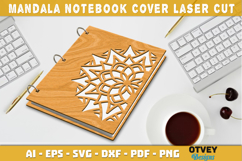 Mandala Notebook Cover Laser Cut | Wooden Notebook Cover Product Image 1