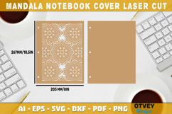 Mandala Notebook Cover Laser Cut | Wooden Notebook Cover Product Image 2