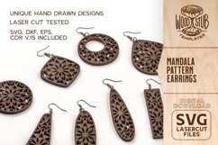Mandala Earrings SVG, Mandala Dangles, Earrings SVG Product Image 2