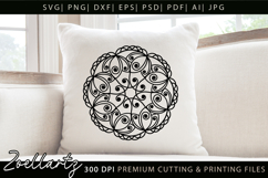 Floral Mandala SVG for Cricut Flower Mandala Illustration Product Image 1