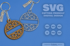 Mandala Split Custom Keychain Laser Cut Product Image 1