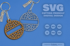 Mandala Split Custom Keychain Laser Cut Product Image 1