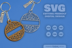 Mandala Split Custom Keychain Laser Cut Product Image 2