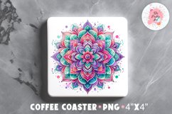 Mandala Square Coaster, Coffee Square Coaster Sublimation Png, Coaster Png, Square Coaster Png