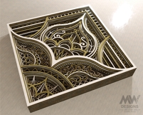 Ornamental SVG mandala cut file ideal for DIY paper craft or laser cutting