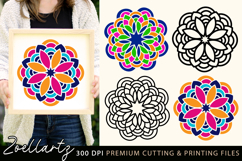 4 Floral Mandala SVG Cut Files Flower Mandala Illustration Product Image 1
