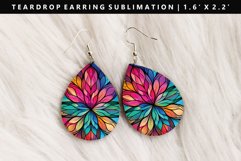 Mandala Teardrop Earring Sublimation PNG Design Product Image 1