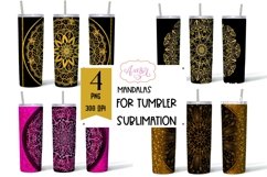 Golden Mandala Tumbler Wrap for Sublimation BUNDLE Product Image 1