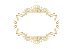 Mandala wedding floral ornament gold frame border isolated Product Image 1