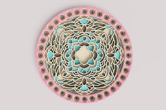 Round Mandala Laser Cut File| Layered SVG Product Image 1